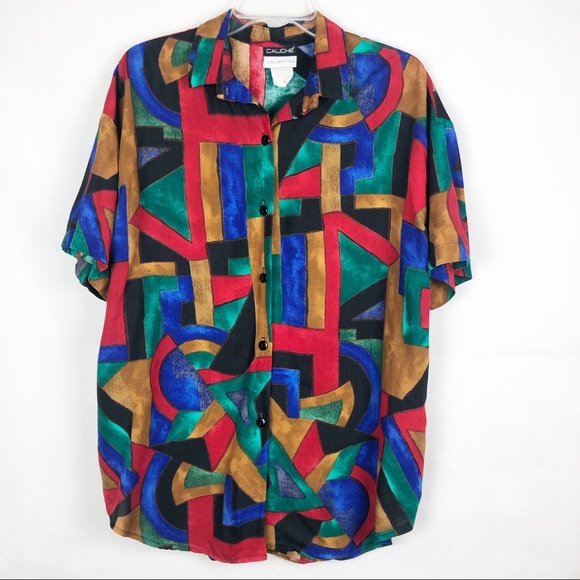 Caliché Tops - Caliché | Vintage Short Sleeve Button Down Shirt